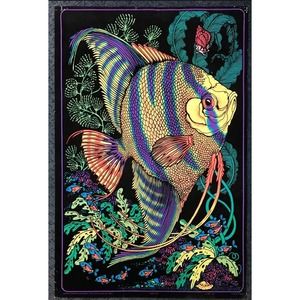 NOS Vintage‎ 1970’s Western Graphics Celestial Black Light Poster Fish Angelfish